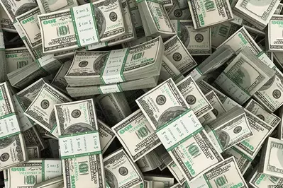 piles of money wrapped out