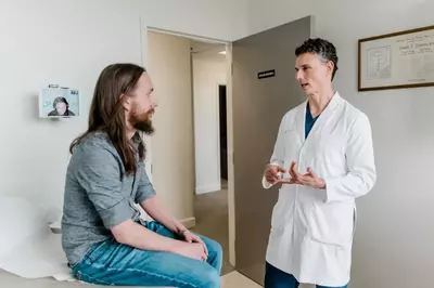 Dr Pazona and patient